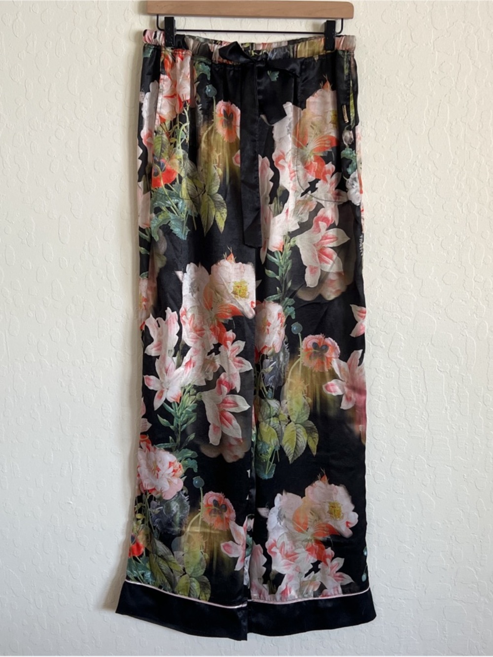Ted Baker Black Floral Satin Lounge Pants